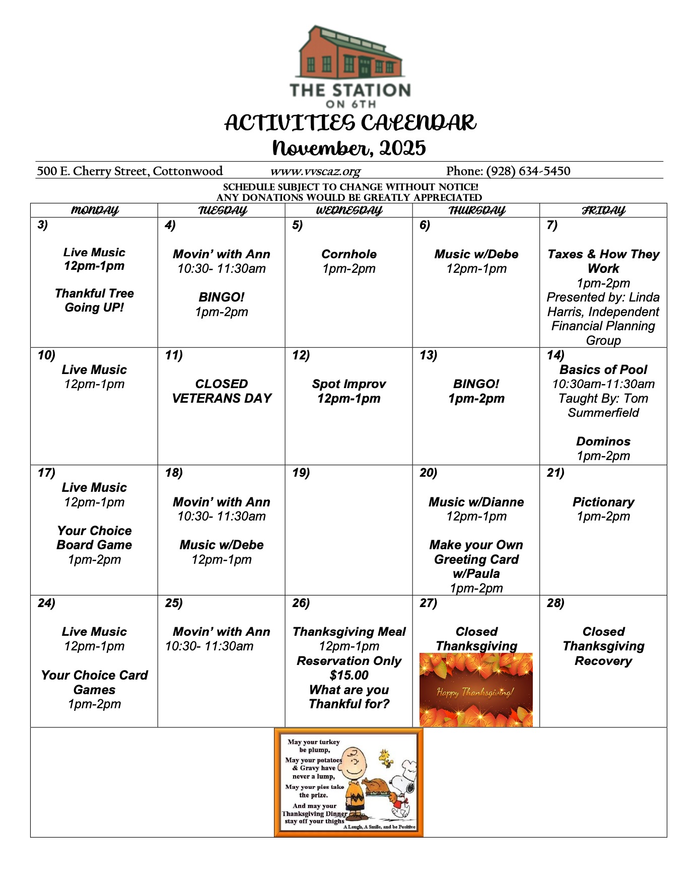 November Activities
